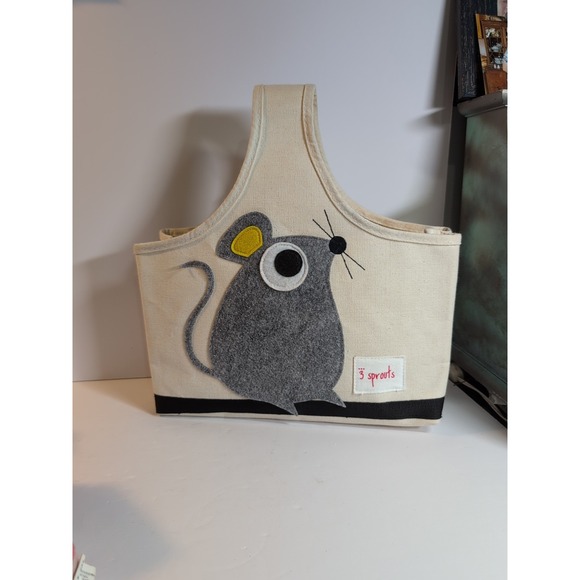 Handbags - EUC  3‎ Sprouts Storage Caddy Mouse Baby Nursery Tote Bag Canvas Diapers